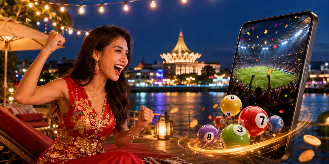 Pemain bertaruh tiket loteri di Kuching